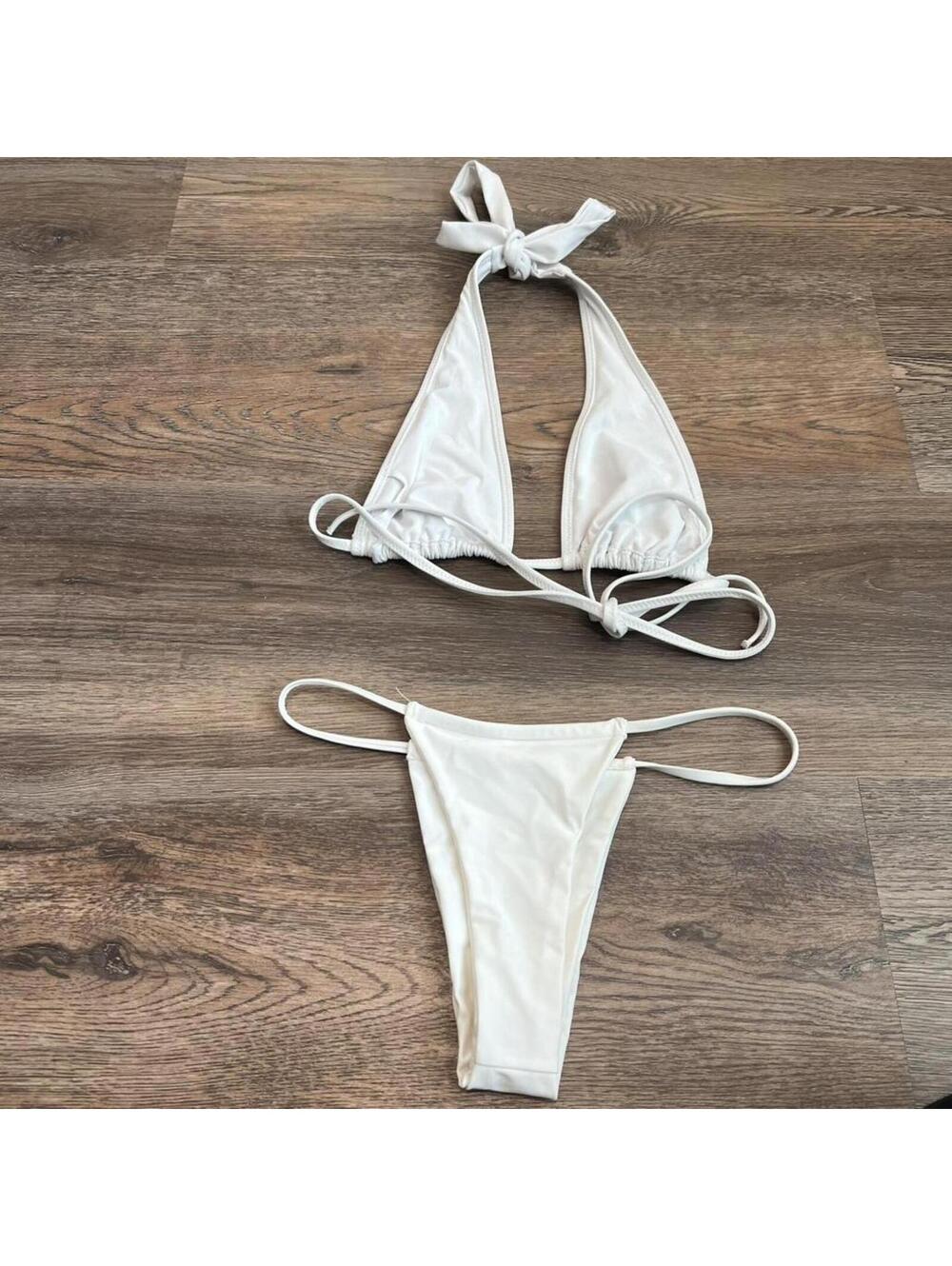 Women's White and Cream Bikinis-and-tankini-set - Picture 3 of 3